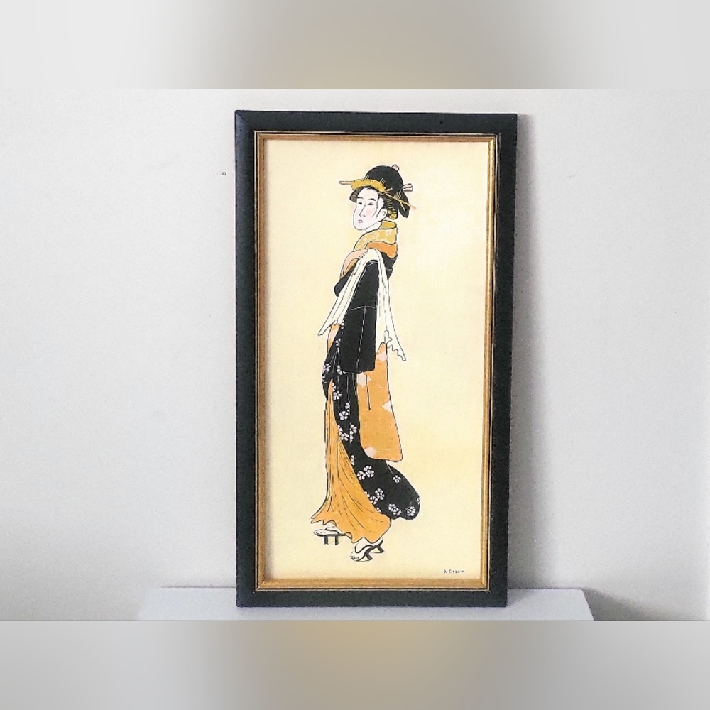 Otatsu of Ryogoku In Edo By Japanese Master Eiri Hosoda. Reproduced By D. Grant.